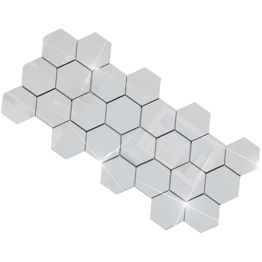 3D Acryl-Spiegel Wandsticker – Dekorative selbstklebende Spiegelfliesen für DIY-Deko